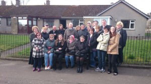 Family & friends at launch of bench in memory of Mig Little